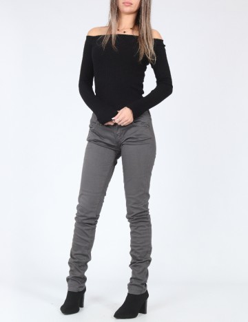 
						Pantaloni Bershka, gri inchis