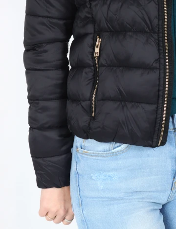 Geaca Bershka, negru Negru