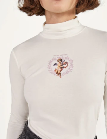 Bluza Bershka, alb Alb