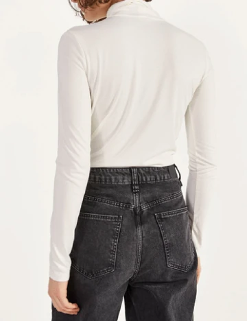 Bluza Bershka, alb Alb