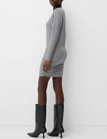 Rochie scurta Bershka, gri Gri