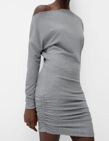 Rochie scurta Bershka, gri Gri