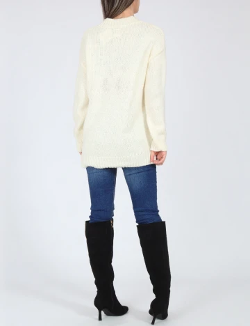 Pulover Zara, ecru Alb