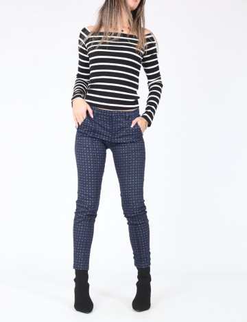 Pantaloni Pull&Bear, bleumarin