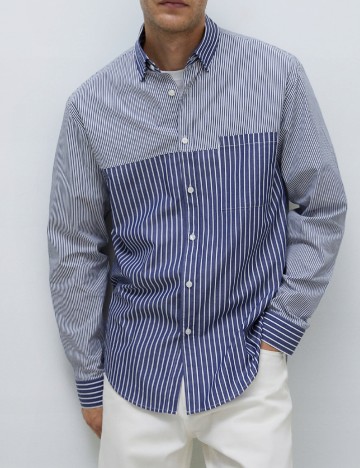 Camasa Zara, albastru/alb