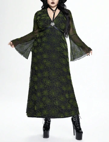 Rochie lunga Romwe Plus Size, negru