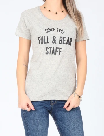 Tricou Pull&Bear, gri Gri