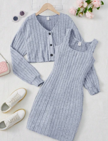 Compleu Shein Kids, albastru Albastru