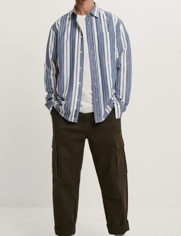 Camasa Zara, albastru/alb Albastru