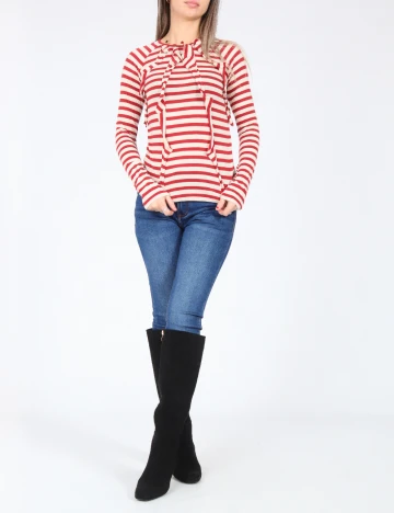 Bluza Zara, rosu/crem Rosu