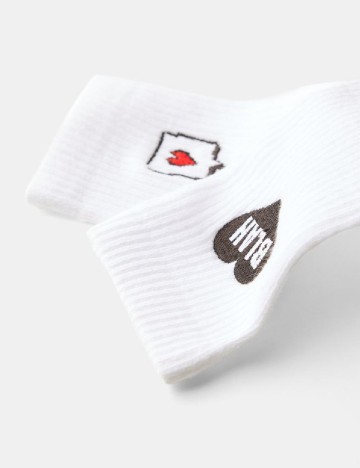 Set sosete 3 perechi Bershka, alb