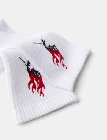 Set sosete 3 perechi Bershka, alb