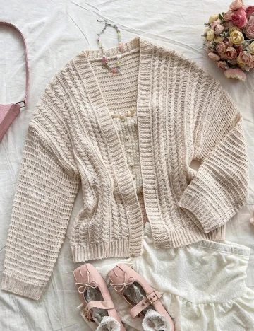 Cardigan SHEIN CURVE, crem