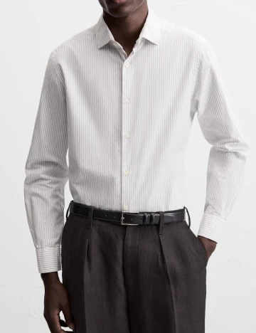 Camasa Zara, alb/gri Alb