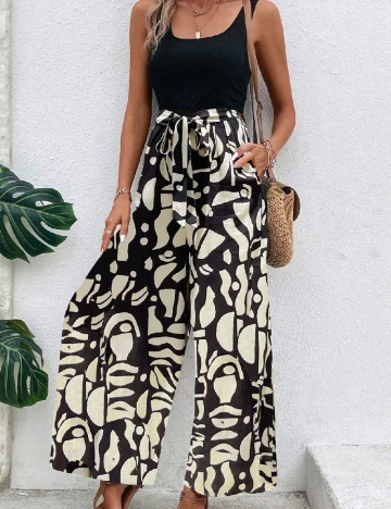 Salopeta SHEIN, negru/crem Negru