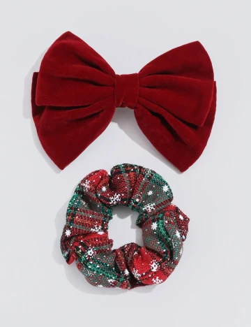 Set fundita si elastic de par SHEIN, rosu