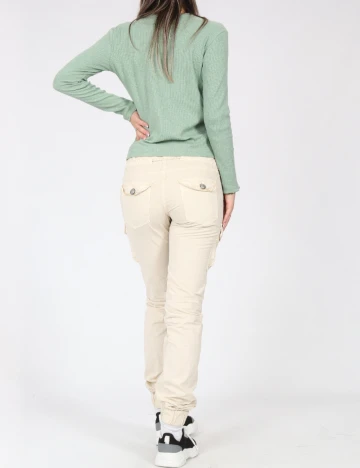 Pantaloni Bershka, bej Crem