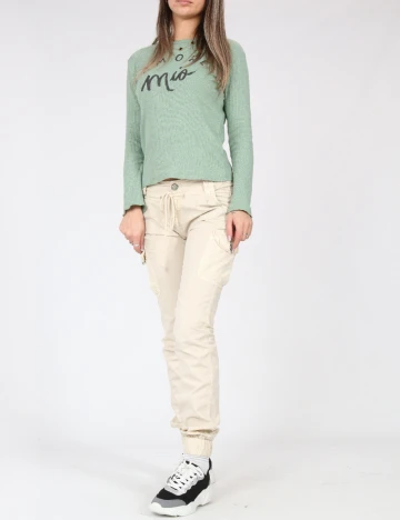 Pantaloni Bershka, bej Crem