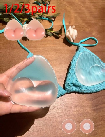 
						Insertii de silicon cu Push-Up. SHEIN, transparent