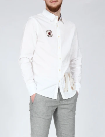 Camasa Bershka, alb Alb