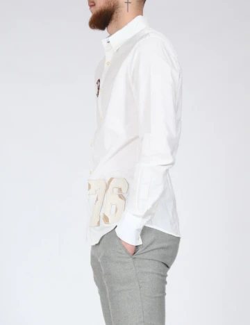 Camasa Bershka, alb Alb