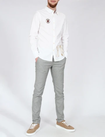 Camasa Bershka, alb Alb