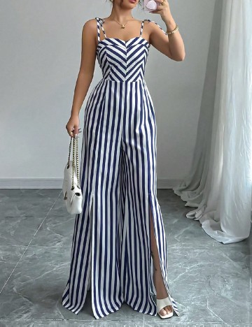 
						Salopeta SHEIN, alb/albastru