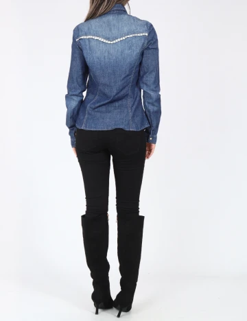 Camasa Bershka, albastru Albastru