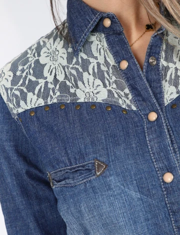 Camasa Bershka, albastru Albastru