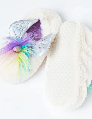 Papuci de Casa Cool Club, alb Alb