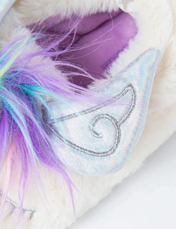 Papuci de Casa Cool Club, alb Alb