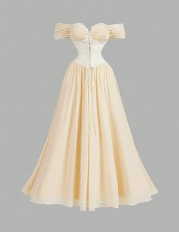 Rochie lunga SHEIN, crem