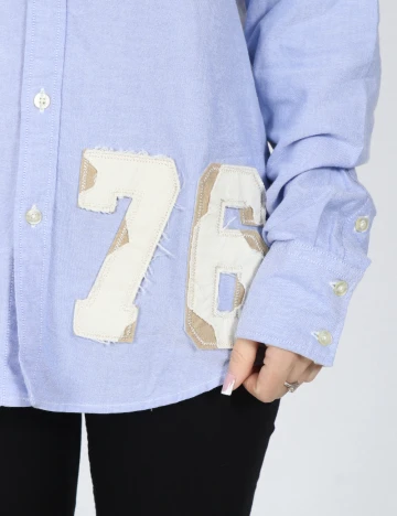 Camasa Bershka, albastru Albastru