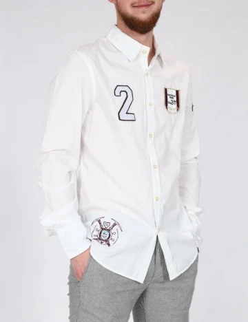 Camasa Bershka, alb Alb