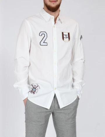 Camasa Bershka, alb Alb