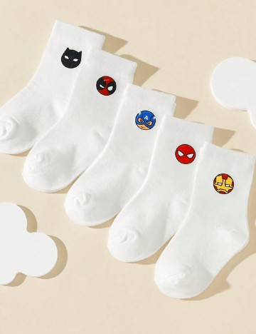 Set sosete 5 perechi Shein Kids, alb