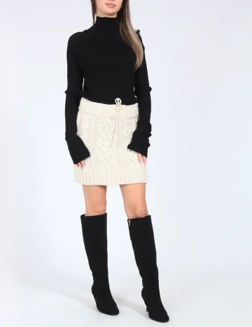 Fusta Zara, ecru Alb