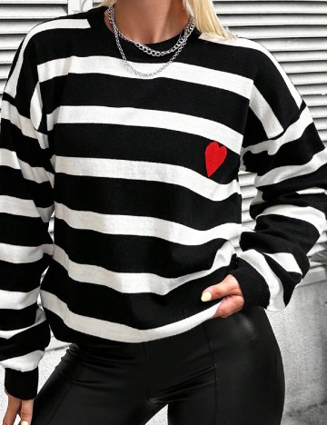 
						Bluza Oversize SHEIN, alb/negru