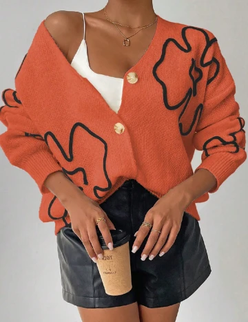 Cardigan SHEIN, portocaliu