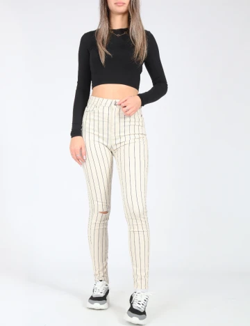 Blugi Bershka, ecru Alb