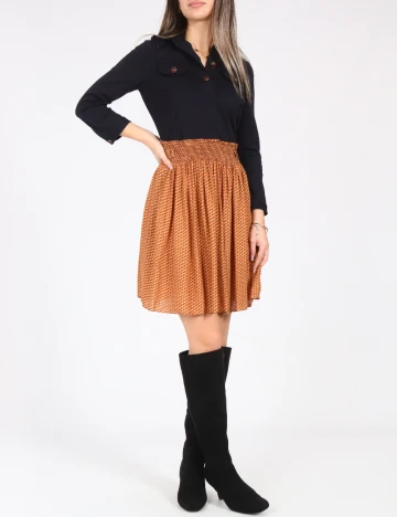 Rochie scurta Zara, bleumarin/portocaliu Albastru