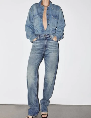 Blugi Zara, albastru Albastru