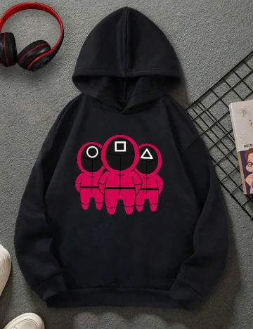 Hanorac Shein Kids, negru Negru