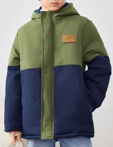 Geaca Shein Kids, verde/albastru Albastru