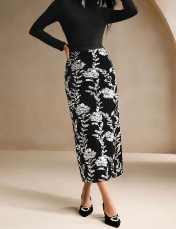 Fusta Anewsta, negru/argintiu