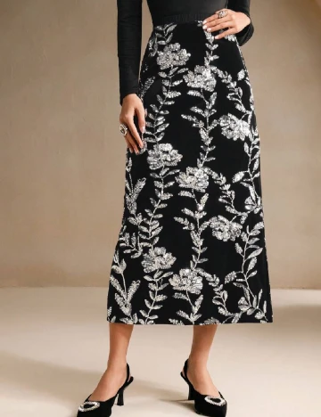 Fusta Anewsta, negru/argintiu