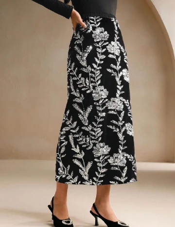 Fusta Anewsta, negru/argintiu