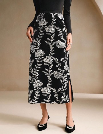 Fusta Anewsta, negru/argintiu