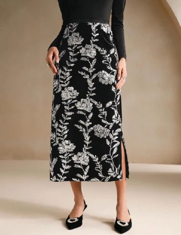 Fusta Anewsta, negru/argintiu