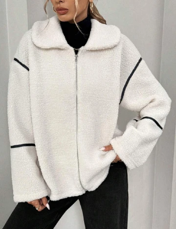 Jacheta SHEIN, ecru Alb